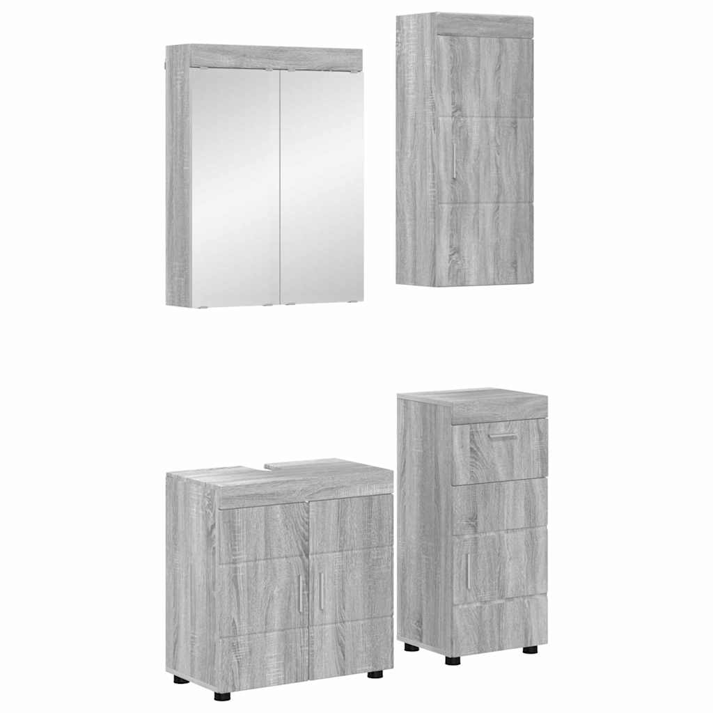 Bathroom Furniture Set TULUM 4 pcs Grey Sonoma 60 x 34 x 63 cm