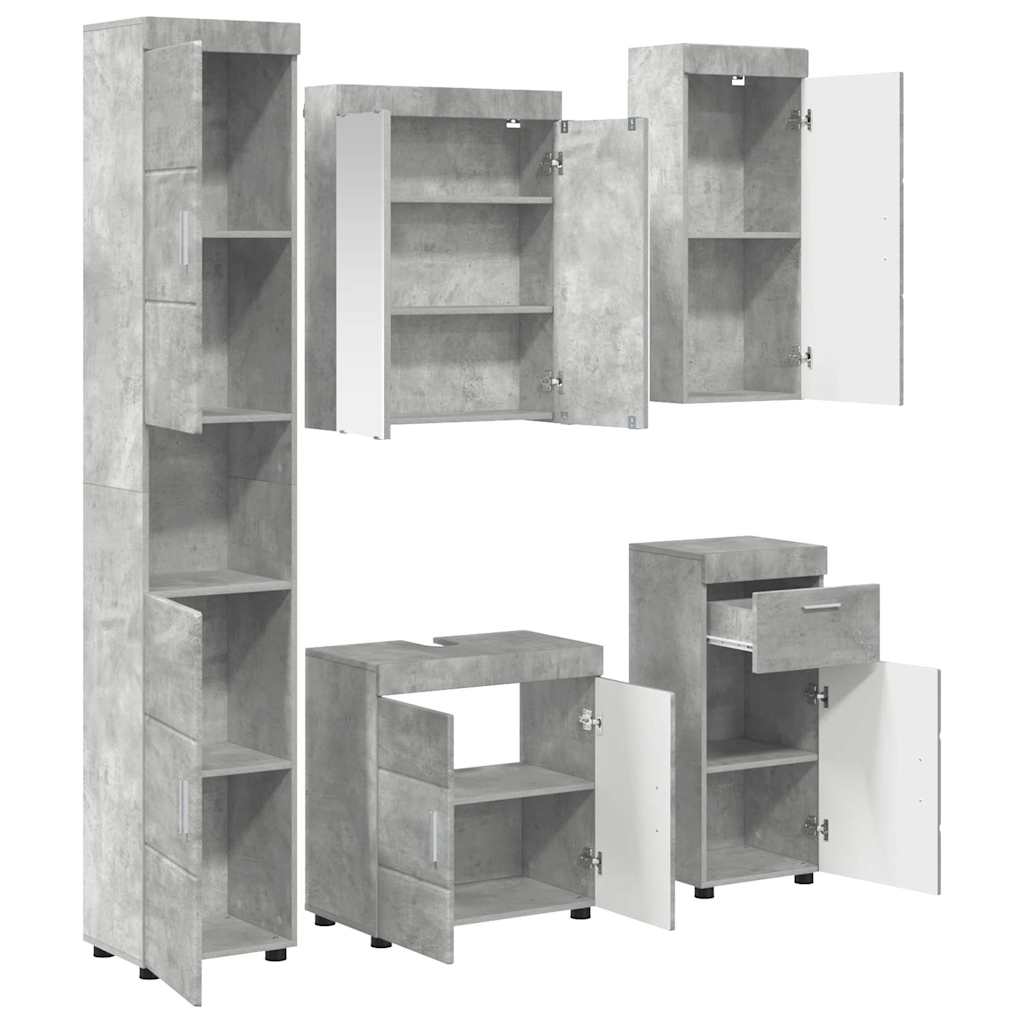Bathroom Furniture Set TULUM 5 pcs Concrete Grey