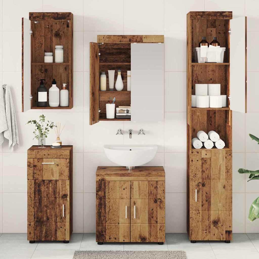 Bathroom Furniture Set TULUM 5 pcs Old Wood 60 x 34 x 63 cm
