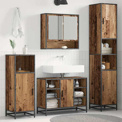 Bathroom Furniture Set with Shelf Old Wood 35 x 37.5 x 188.5 cm