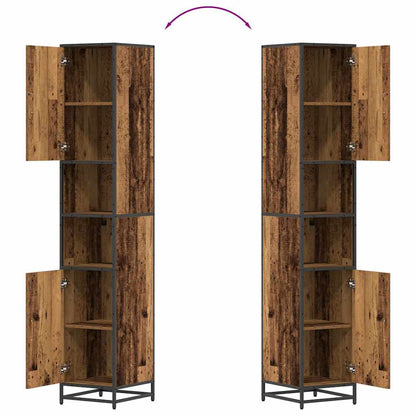 Bathroom Furniture Set with Shelf Old Wood 35 x 37.5 x 188.5 cm