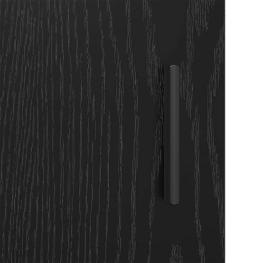 Bathroom Furniture Set with Door Black Oak 35 x 37.5 x 188.5 cm
