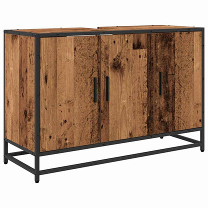 Bathroom Furniture Set with Door 4 pcs Old Wood Engineered Wood