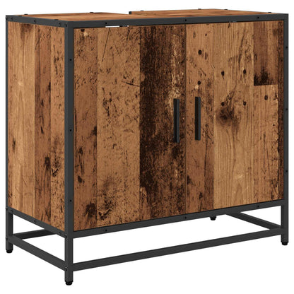 Bathroom Furniture Set with Door 2 pcs Old Wood Engineered Wood