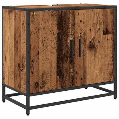 Bathroom Furniture Set with Door 4 pcs Old Wood Engineered Wood