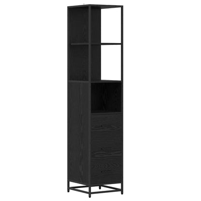 Bathroom Furniture Set 4 pcs Black Oak Engineered Wood