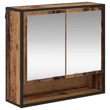 Bathroom Furniture Set with Door 2 pcs Old Wood Engineered Wood