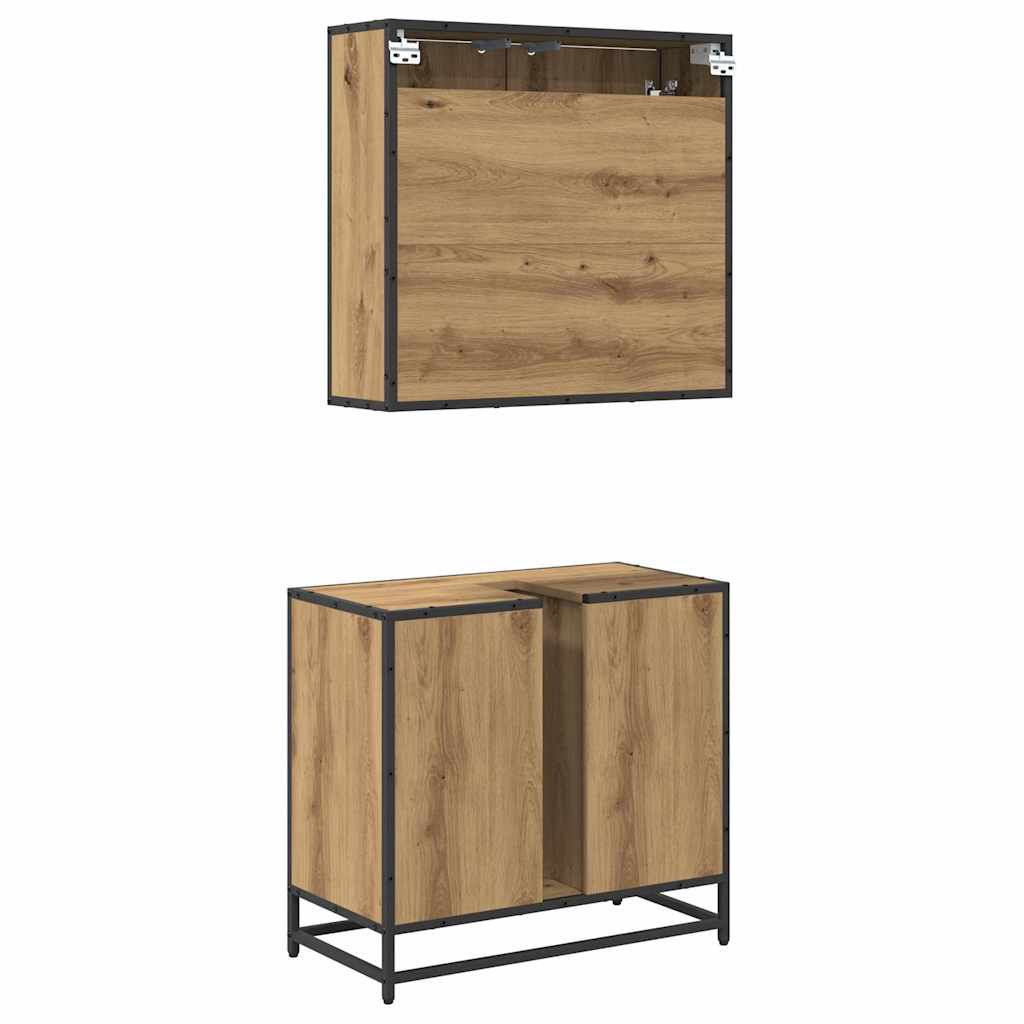Bathroom Furniture Set 2 pcs Artisan Oak Engineered Wood