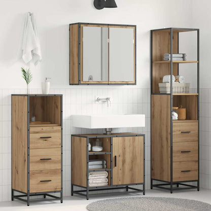 Bathroom Furniture Set 3 pcs Artisan Oak Engineered Wood