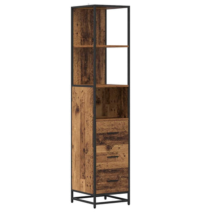 Bathroom Furniture Set with Door 4 pcs Old Wood Engineered Wood
