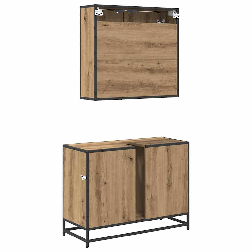 Bathroom Furniture Set 2 pcs Artisan Oak Engineered Wood