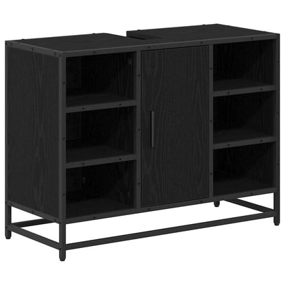 Bathroom Furniture Set 2 pcs Black Oak Engineered Wood