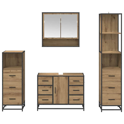 Bathroom Furniture Set 4 pcs Artisan Oak Engineered Wood