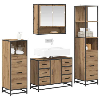 Bathroom Furniture Set 4 pcs Artisan Oak Engineered Wood