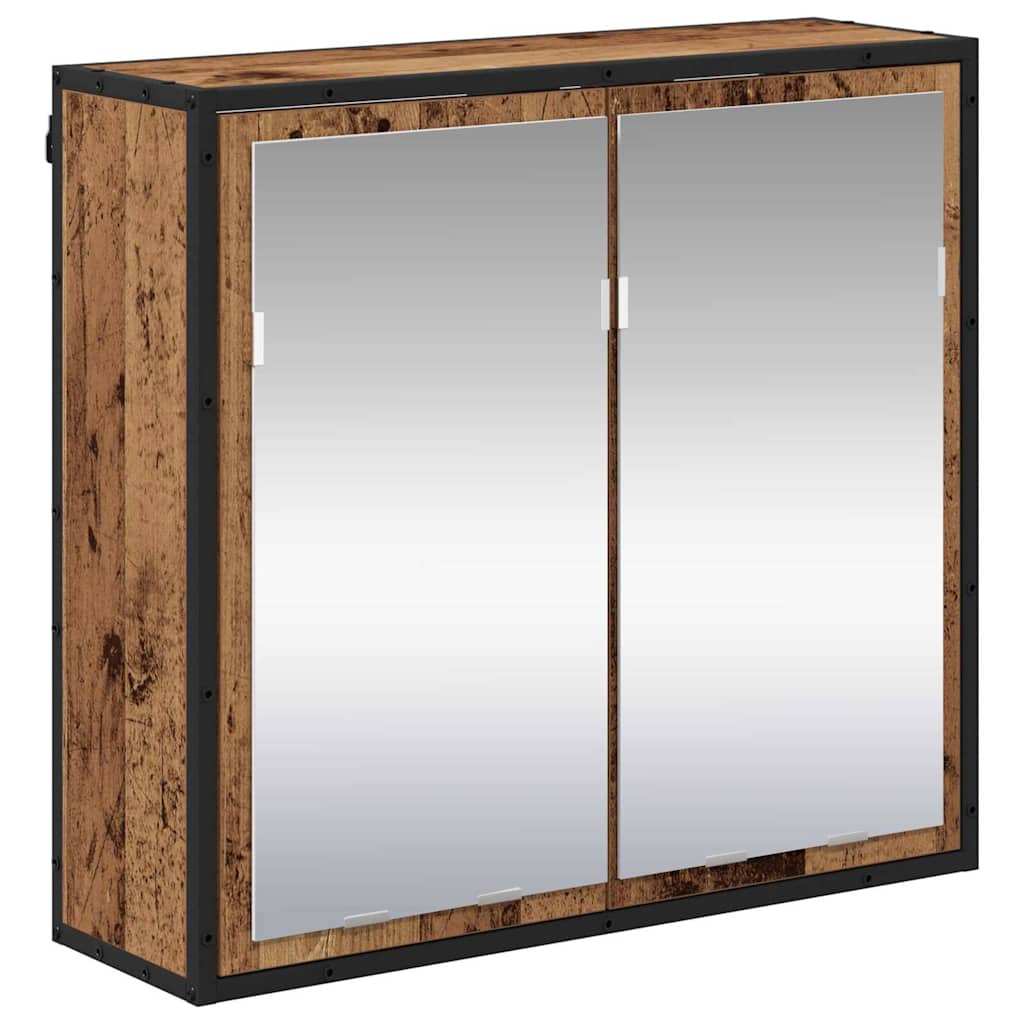 Bathroom Furniture Set with Door 2 pcs Old Wood Engineered Wood
