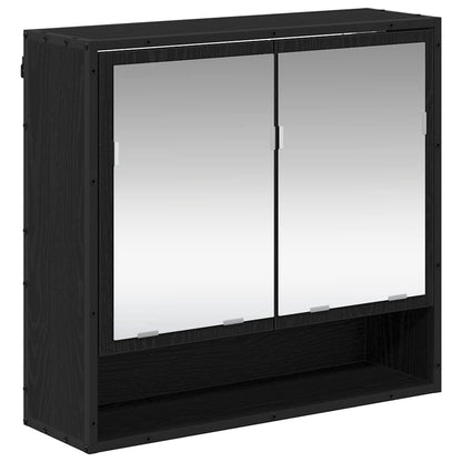 Bathroom Furniture Set 4 pcs Black Oak Engineered Wood