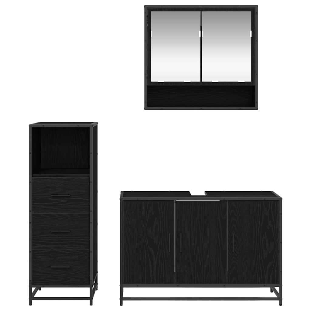 Bathroom Furniture Set with Door 2 pcs Old Wood Engineered Wood