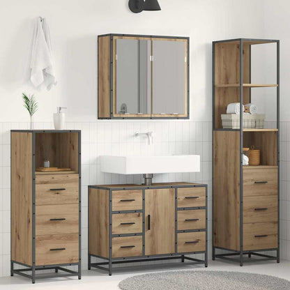 Bathroom Furniture Set 4 pcs Artisan Oak Engineered Wood