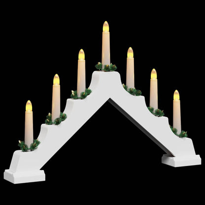 Christmas Candle Bridge White 39.5 x 5 x 29 cm Solid Pine Wood