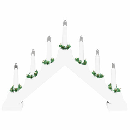 Christmas Candle Bridge White 39.5 x 5 x 29 cm Solid Pine Wood