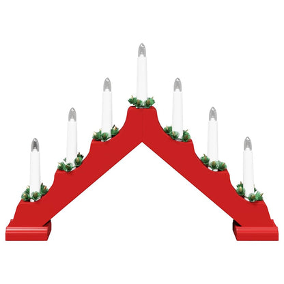 Christmas Candle Bridge with 7 LEDs 3 pcs Red 39.5 x 5 x 29 cm