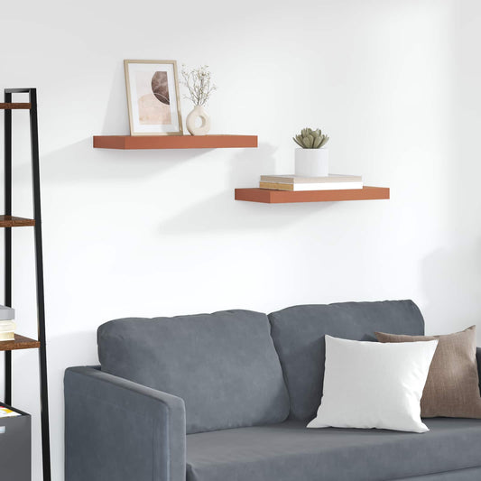 Wall Shelf 2 pcs Red 50 x 23.5 x 3.8 cm Engineered Wood
