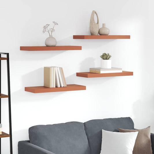 Wall Shelf 4 pcs Red 60 x 23.5 x 3.8 cm Engineered Wood