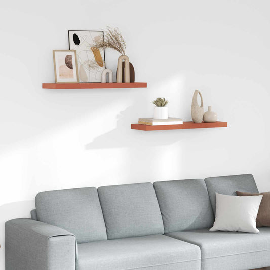 Wall Shelf 2 pcs Red 90 x 23.5 x 3.8 cm Engineered Wood