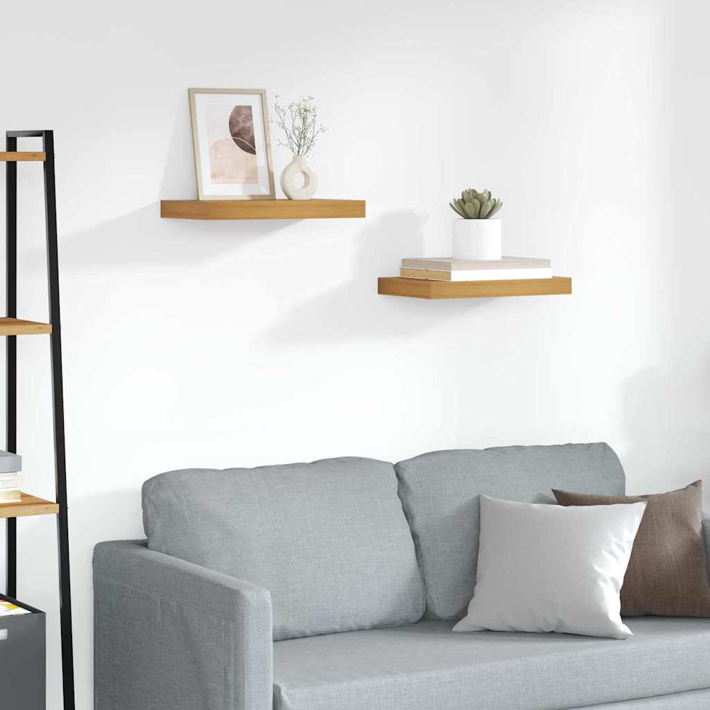 Wall Shelf Wall-Mounted 2 pcs Brown 40 x 23.5 x 3.8 cm