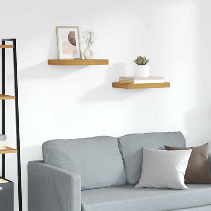 Wall Shelf Wall-Mounted 2 pcs Brown 40 x 23.5 x 3.8 cm