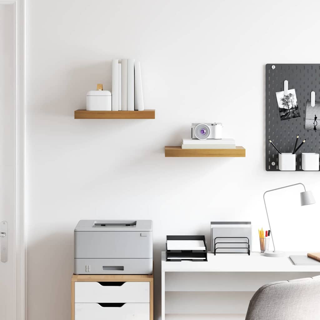 Wall Shelf Wall-Mounted 2 pcs Brown 40 x 23.5 x 3.8 cm