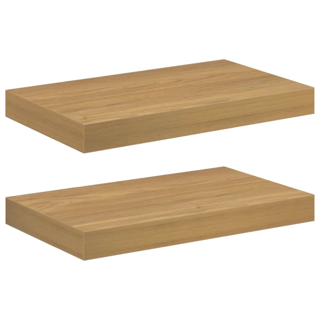 Wall Shelf Wall-Mounted 2 pcs Brown 40 x 23.5 x 3.8 cm