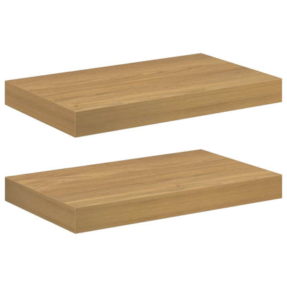Wall Shelf Wall-Mounted 2 pcs Brown 40 x 23.5 x 3.8 cm