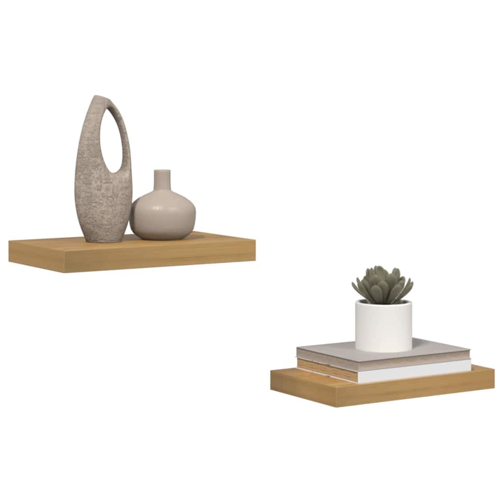 Wall Shelf Wall-Mounted 2 pcs Brown 40 x 23.5 x 3.8 cm