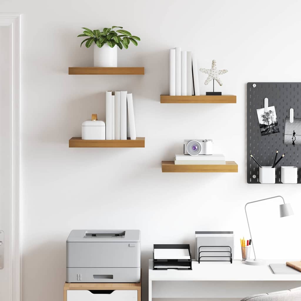 Wall Shelf Wall-Mounted 4 pcs Brown 40 x 23.5 x 3.8 cm