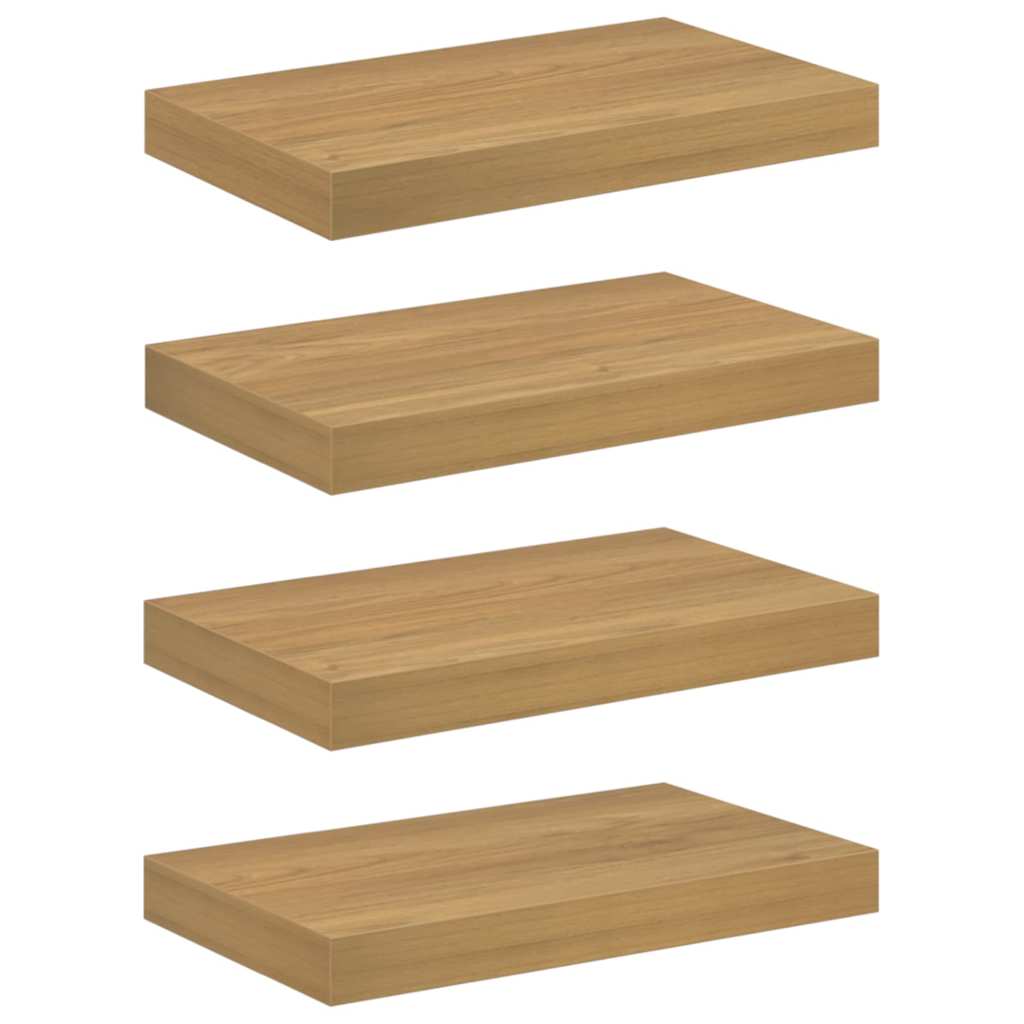 Wall Shelf Wall-Mounted 4 pcs Brown 40 x 23.5 x 3.8 cm