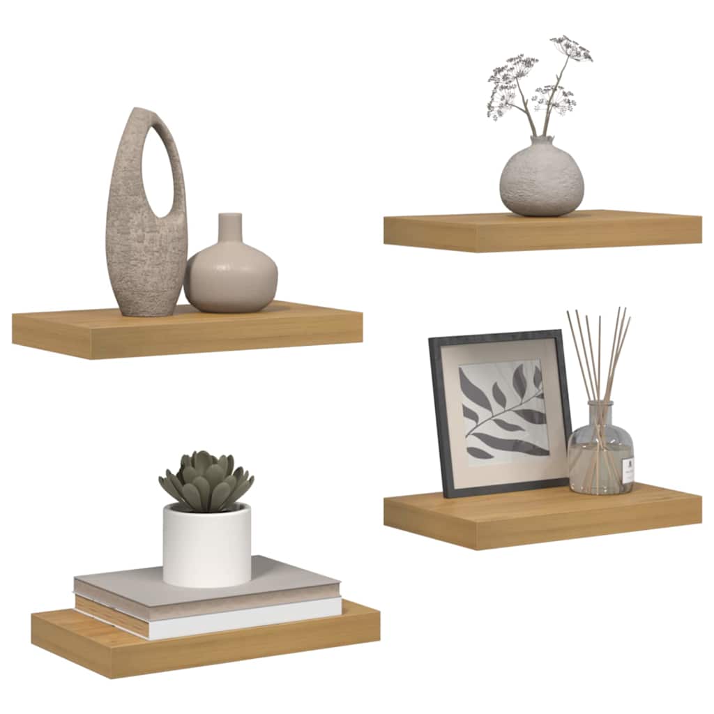 Wall Shelf Wall-Mounted 4 pcs Brown 40 x 23.5 x 3.8 cm