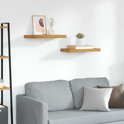 Wall Shelf Wall-Mounted 2 pcs Brown 50 x 23.5 x 3.8 cm