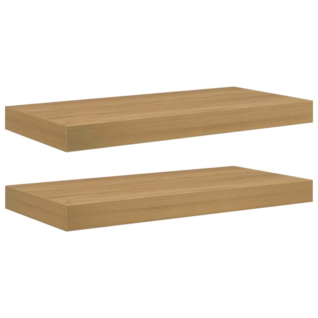 Wall Shelf Wall-Mounted 2 pcs Brown 50 x 23.5 x 3.8 cm