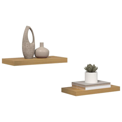 Wall Shelf Wall-Mounted 2 pcs Brown 50 x 23.5 x 3.8 cm
