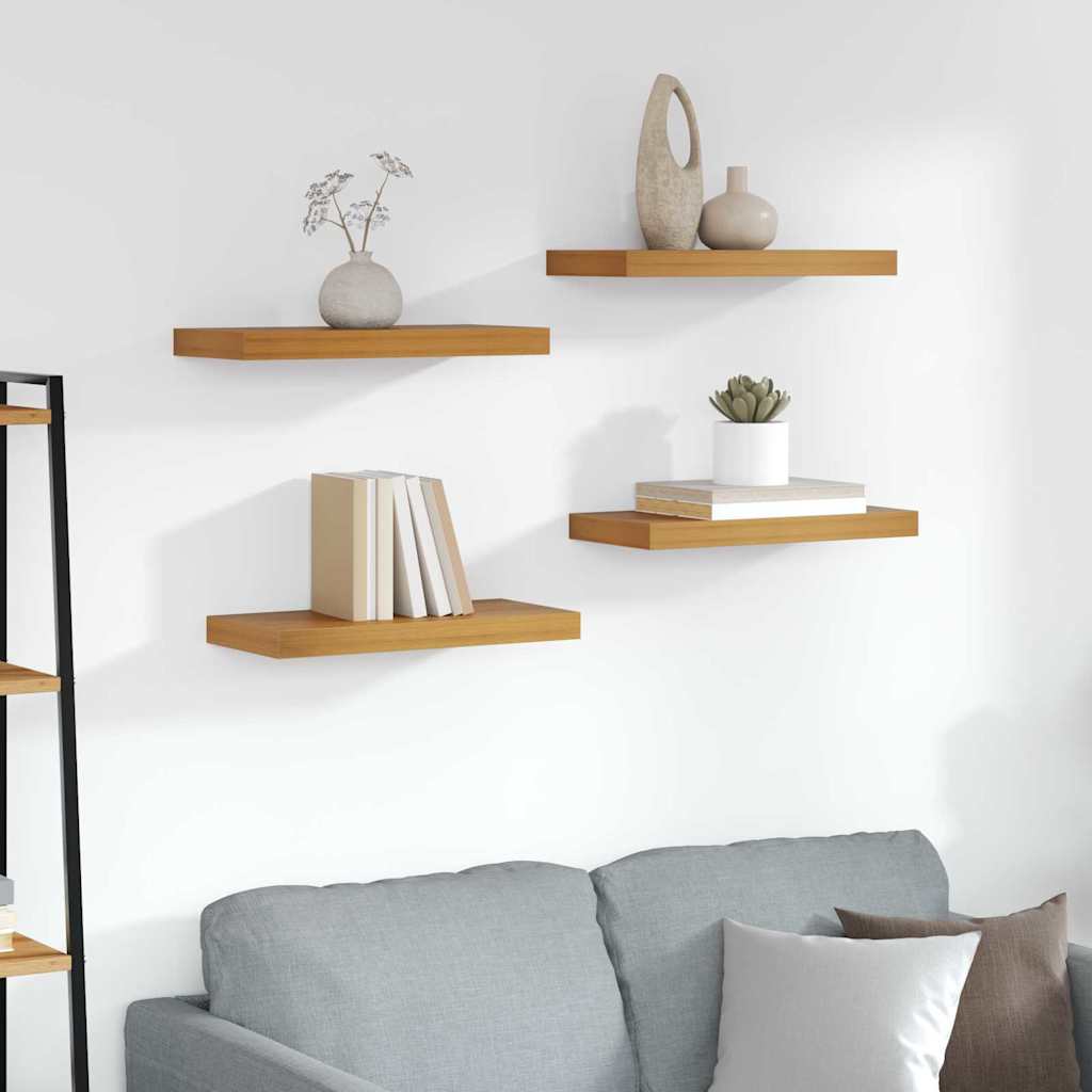 Wall Shelf Wall-Mounted 4 pcs Brown 50 x 23.5 x 3.8 cm
