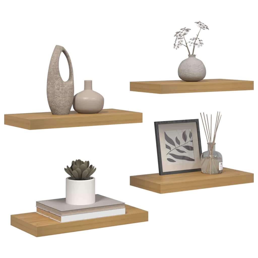 Wall Shelf Wall-Mounted 4 pcs Brown 50 x 23.5 x 3.8 cm