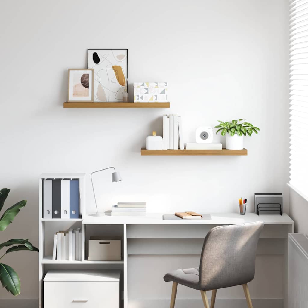 Wall Shelf Wall-Mounted 2 pcs Brown 90 x 23.5 x 3.8 cm