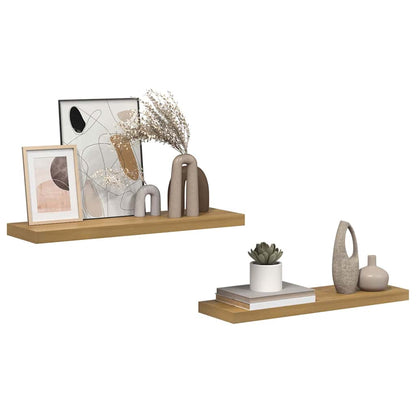 Wall Shelf Wall-Mounted 2 pcs Brown 90 x 23.5 x 3.8 cm