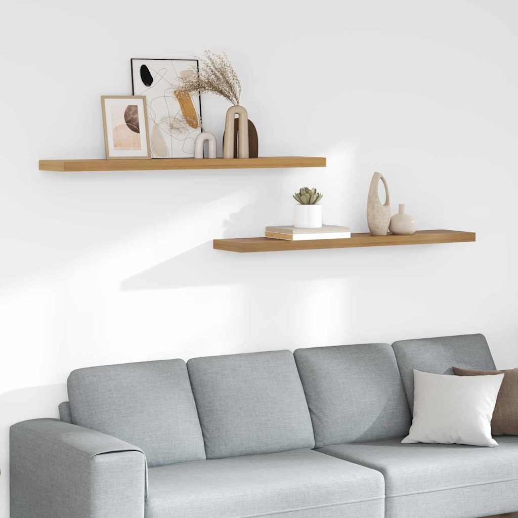 Wall Shelf Wall-Mounted 2 pcs Brown 120 x 23.5 x 3.8 cm