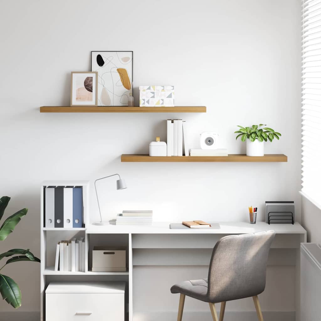 Wall Shelf Wall-Mounted 2 pcs Brown 120 x 23.5 x 3.8 cm