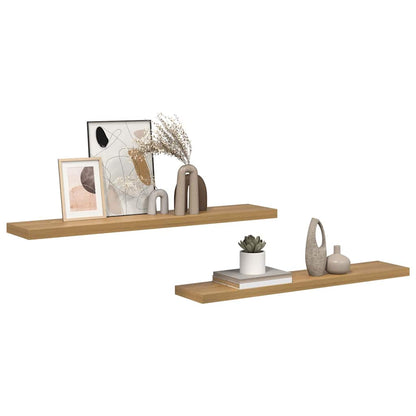Wall Shelf Wall-Mounted 2 pcs Brown 120 x 23.5 x 3.8 cm
