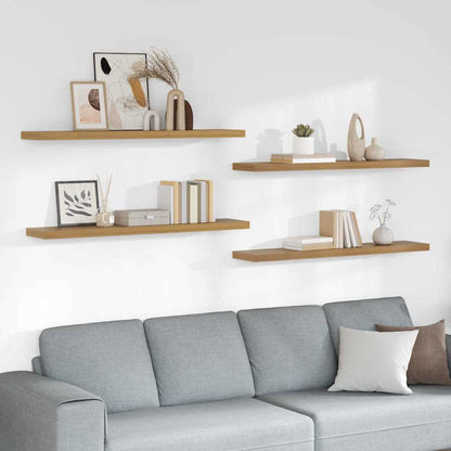 Wall Shelf Wall-Mounted 4 pcs Brown 120 x 23.5 x 3.8 cm