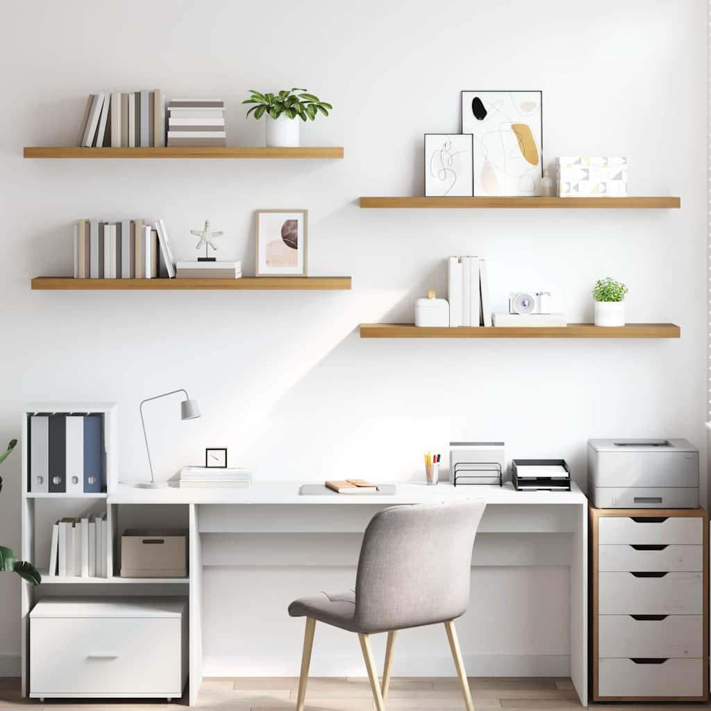 Wall Shelf Wall-Mounted 4 pcs Brown 120 x 23.5 x 3.8 cm