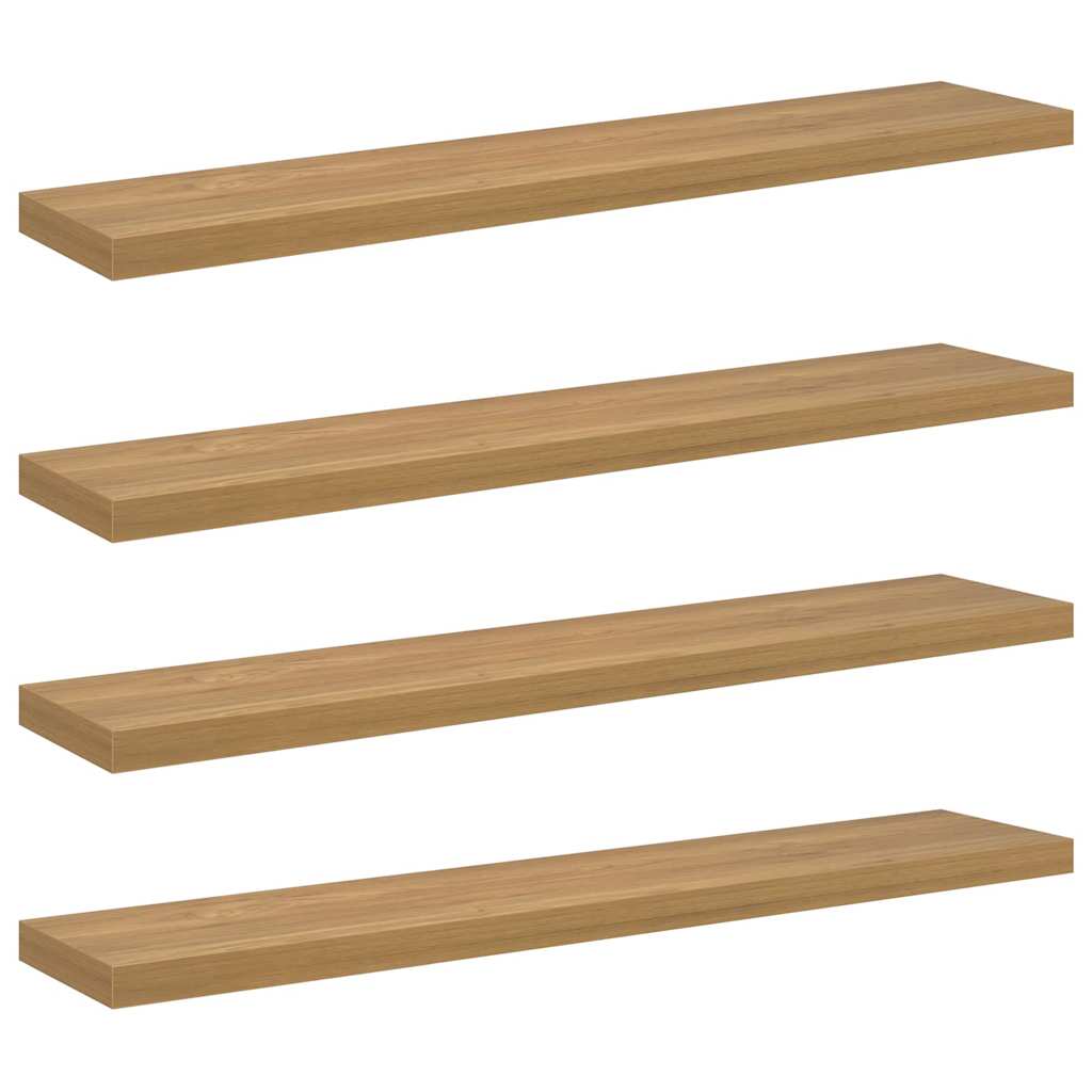 Wall Shelf Wall-Mounted 4 pcs Brown 120 x 23.5 x 3.8 cm